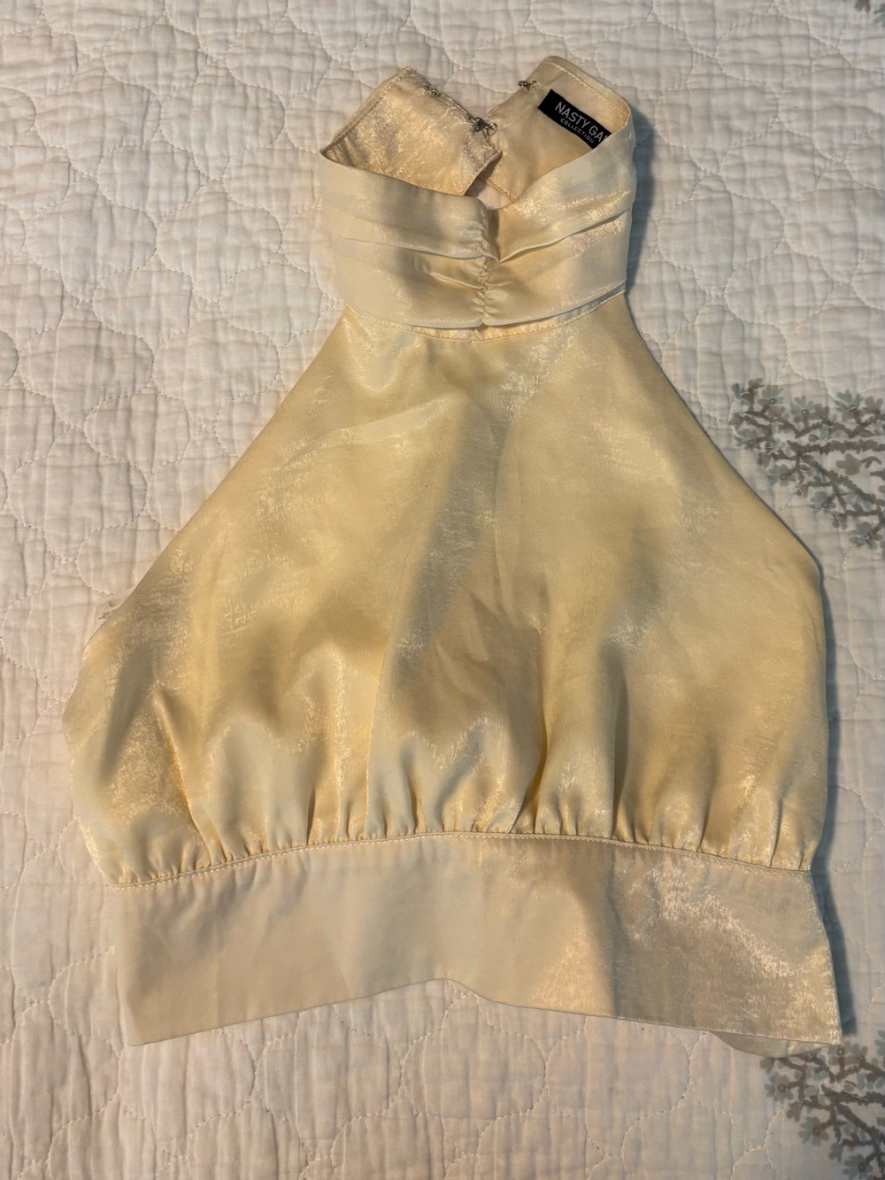 Nasty Gal Halter Satin Crop Top